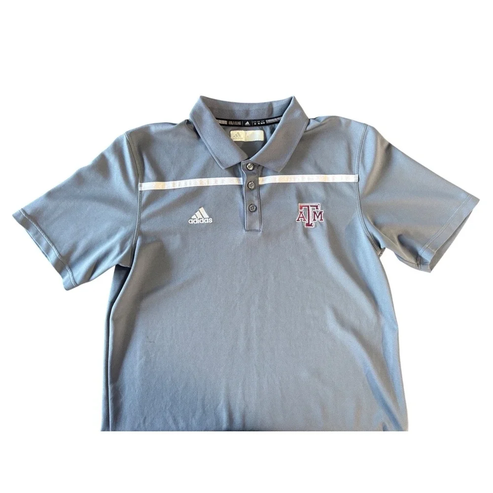 Adidas Texas A&M Aggies Mens Medium Grey Short Sleeve Performance Polo Shirt